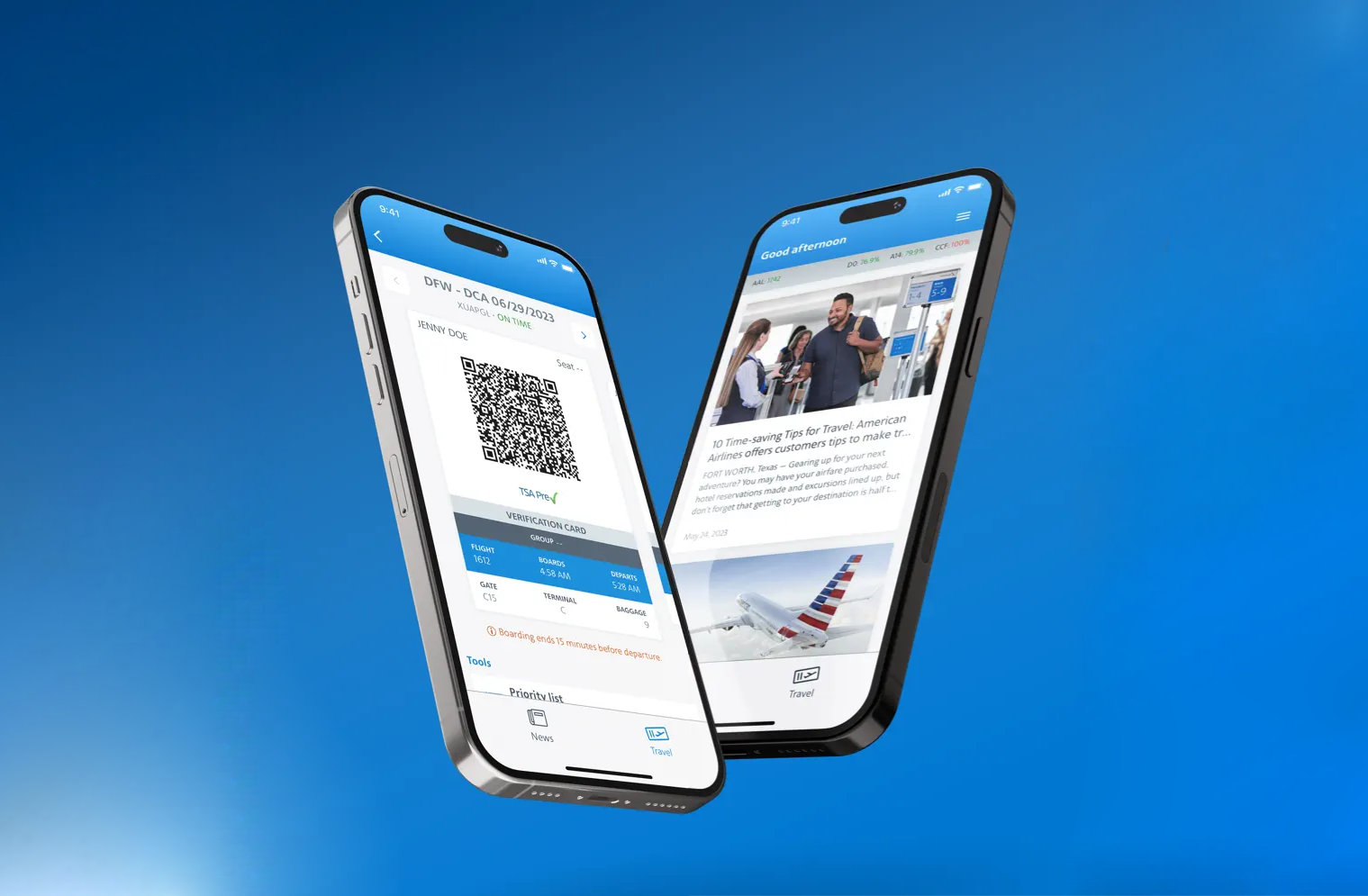 Mobile travel and news app